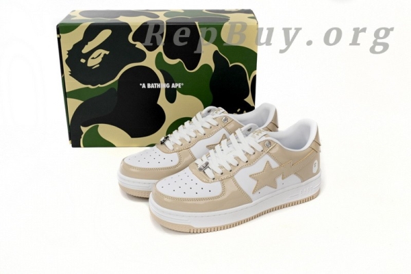 A Bathing Ape Bape Sta Low White Brown Mirror Surface 1170 191 022 - Image 13