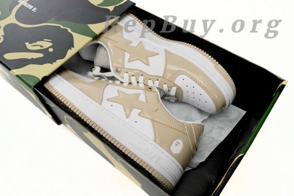 A Bathing Ape Bape Sta Low White Brown Mirror Surface 1170 191 022 - Image 15