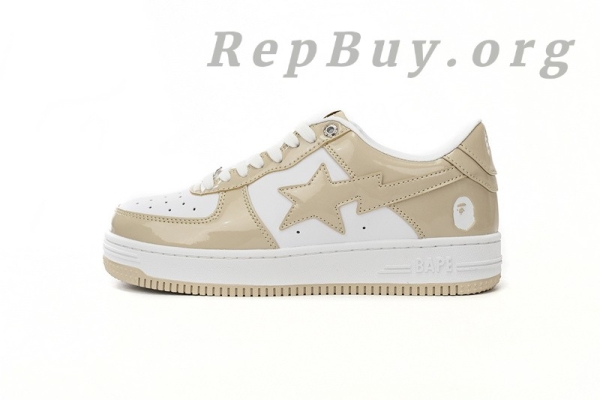 A Bathing Ape Bape Sta Low White Brown Mirror Surface 1170 191 022
