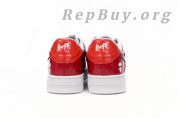A Bathing Ape Bape Sta Low White Dark Red Mirror Surface 1H20 191 046 - Image 4