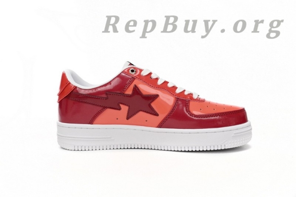 A Bathing Ape Bape Sta Low White Dark Red Mirror Surface 1H20 191 046 - Image 3