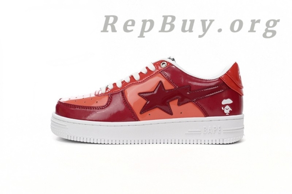 A Bathing Ape Bape Sta Low White Dark Red Mirror Surface 1H20 191 046 - Image 2
