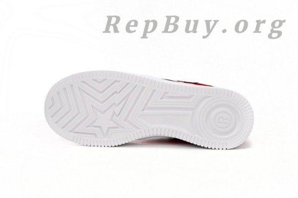 A Bathing Ape Bape Sta Low White Dark Red Mirror Surface 1H20 191 046 - Image 5