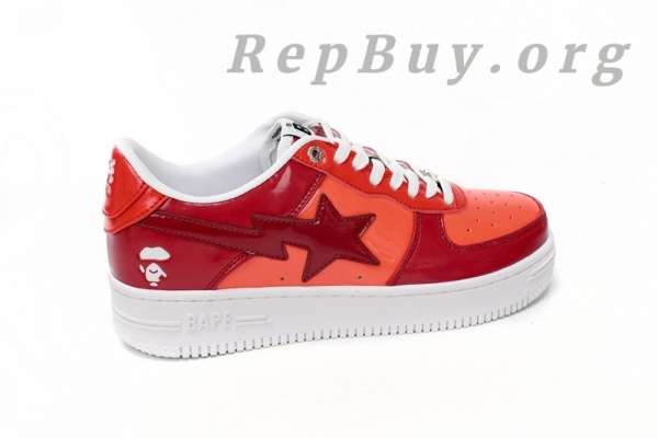 A Bathing Ape Bape Sta Low White Dark Red Mirror Surface 1H20 191 046 - Image 9