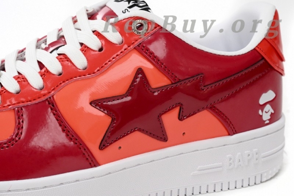 A Bathing Ape Bape Sta Low White Dark Red Mirror Surface 1H20 191 046 - Image 8