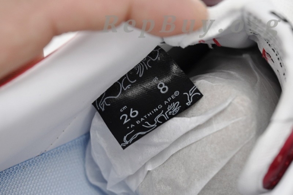 A Bathing Ape Bape Sta Low White Dark Red Mirror Surface 1H20 191 046 - Image 10