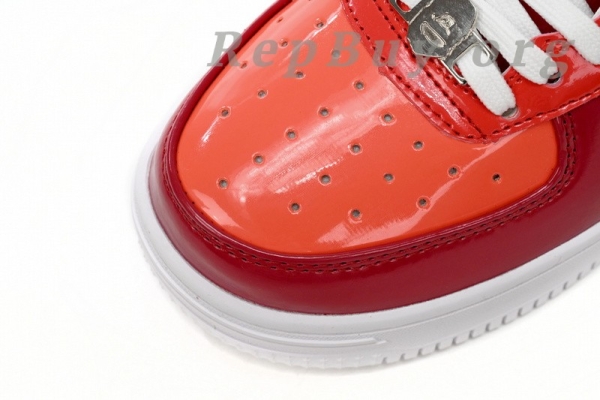 A Bathing Ape Bape Sta Low White Dark Red Mirror Surface 1H20 191 046 - Image 6
