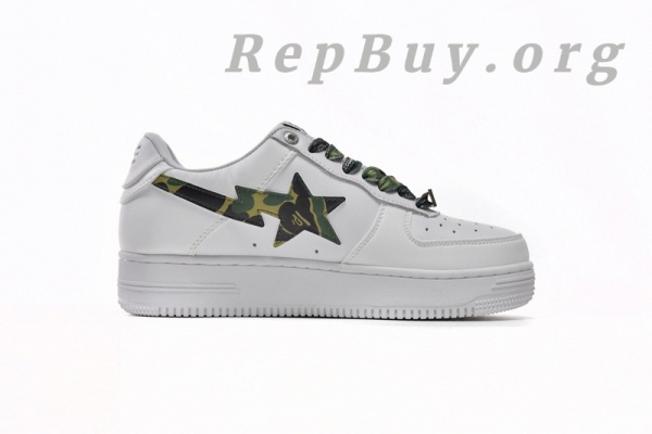 A Bathing Ape Bape Sta Low White Green Camouflage 1H20-191-045 - 图片 3