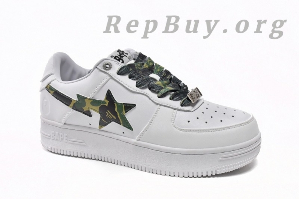 A Bathing Ape Bape Sta Low White Green Camouflage 1H20-191-045 - 图片 11