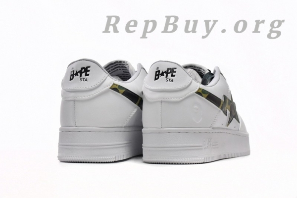 A Bathing Ape Bape Sta Low White Green Camouflage 1H20-191-045 - 图片 4