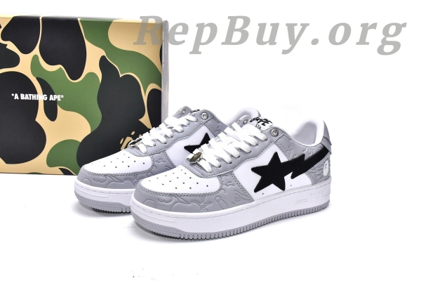 A Bathing Ape Bape Sta Low White Grey 1H70-191-002 - 图片 3