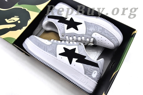 A Bathing Ape Bape Sta Low White Grey 1H70-191-002 - 图片 2