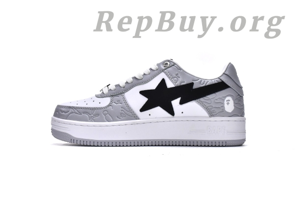 A Bathing Ape Bape Sta Low White Grey 1H70-191-002
