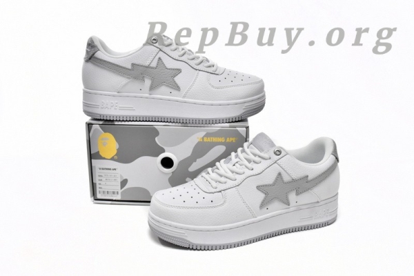 A Bathing Ape Bape Sta Low White Grey 1H73-191-921 - 图片 12