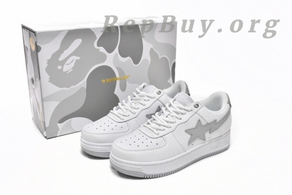 A Bathing Ape Bape Sta Low White Grey 1H73-191-921 - 图片 13