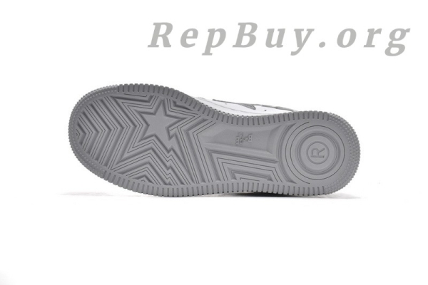 A Bathing Ape Bape Sta Low White Grey Mirror Surface - 图片 5