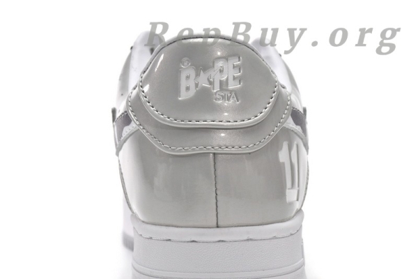 A Bathing Ape Bape Sta Low White Grey Mirror Surface - 图片 11