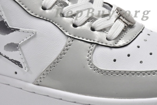 A Bathing Ape Bape Sta Low White Grey Mirror Surface - 图片 9