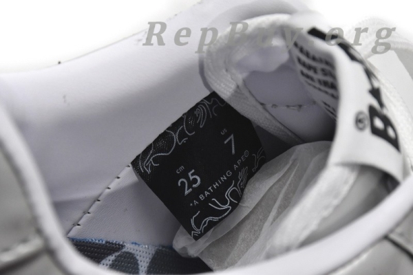 A Bathing Ape Bape Sta Low White Grey Mirror Surface - 图片 12