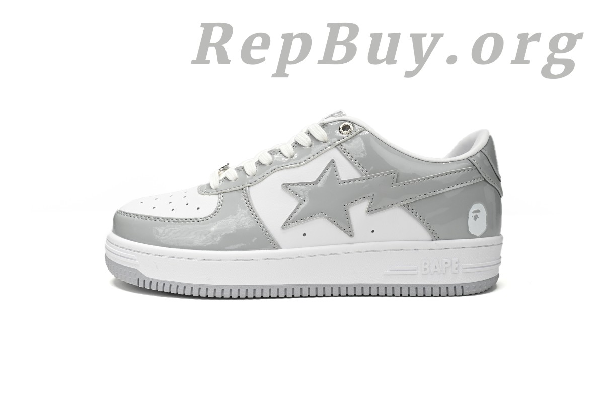 Best A Bathing Ape Bape Sta Low White Grey Rao Noodles 1170-191-021 Replica