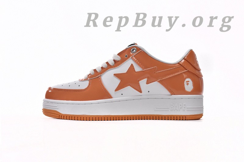 Best A Bathing Ape Bape Sta Low White Orange 1H70-191-001 Replica