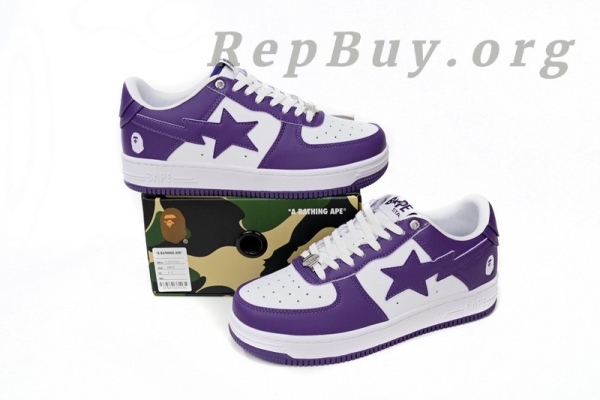 A Bathing Ape Bape Sta Low White Purple 1170 0191 007 - 图片 13