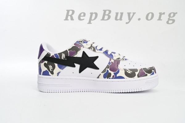 A Bathing Ape Bape Sta Low White Purple Color Spray 1J22 291 004 - Image 3