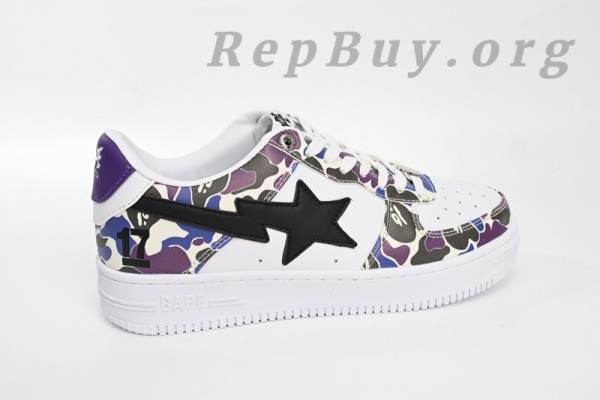 A Bathing Ape Bape Sta Low White Purple Color Spray 1J22 291 004 - Image 8