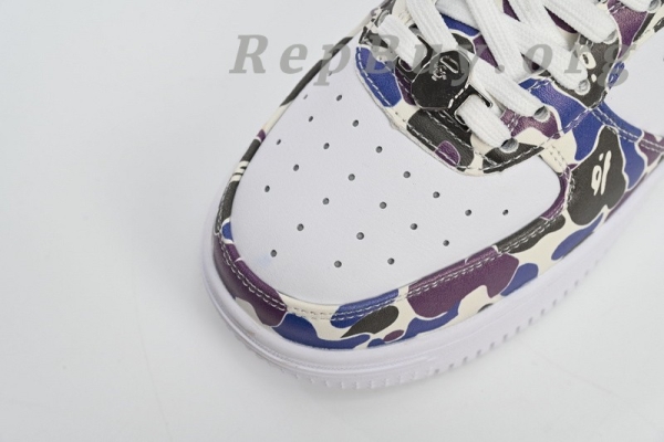 A Bathing Ape Bape Sta Low White Purple Color Spray 1J22 291 004 - Image 5