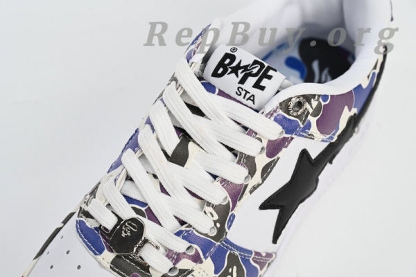 A Bathing Ape Bape Sta Low White Purple Color Spray 1J22 291 004 - Image 6