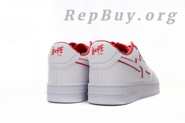 A Bathing Ape Bape Sta Low White Red Border 1J30-291-017 - Image 5