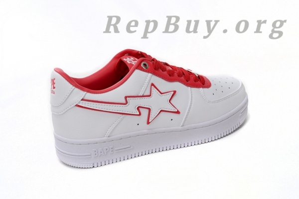 A Bathing Ape Bape Sta Low White Red Border 1J30-291-017 - Image 9
