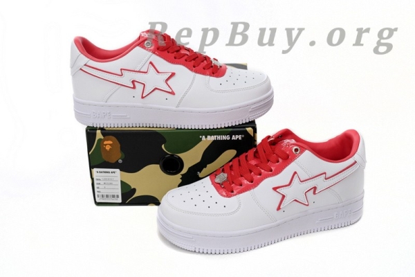 A Bathing Ape Bape Sta Low White Red Border 1J30-291-017 - Image 14