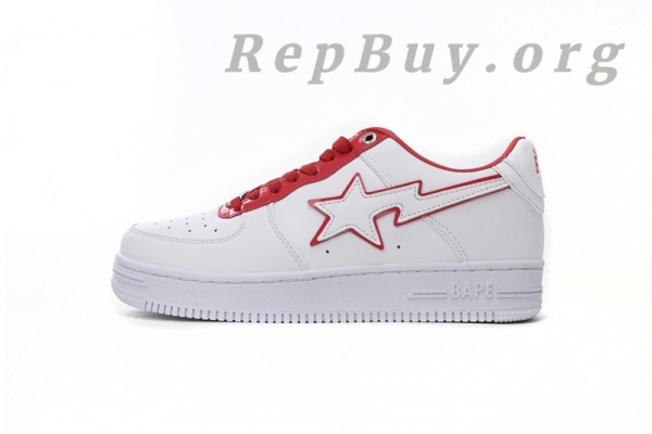 A Bathing Ape Bape Sta Low White Red Border 1J30-291-017