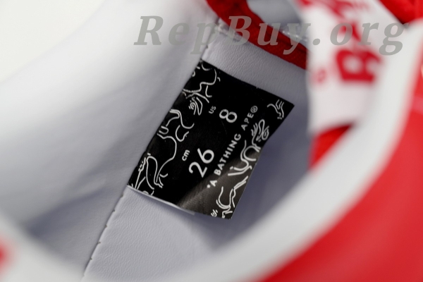 Bape Sta Low White Red Star, High Quality Bape Replica, Bape Shoes Replica, Bape Sta Low OZXSHM 191 306M, Best Bape Sneakers Copy, 1:1 Bape Sta Low, AAA Bape Replica Shoes