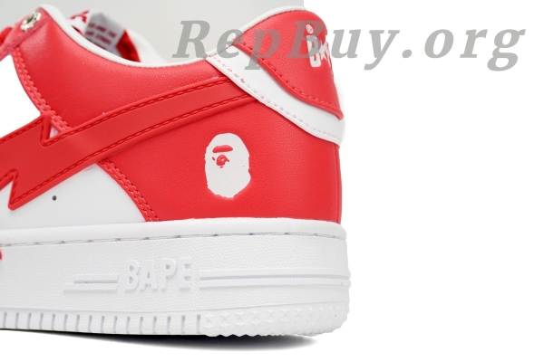 Bape Sta Low White Red Star, High Quality Bape Replica, Bape Shoes Replica, Bape Sta Low OZXSHM 191 306M, Best Bape Sneakers Copy, 1:1 Bape Sta Low, AAA Bape Replica Shoes