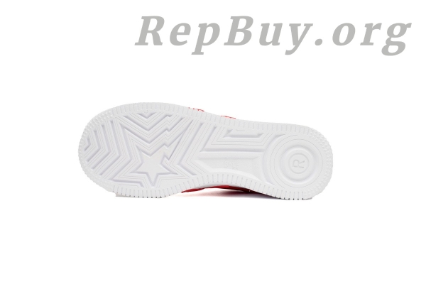 Bape Sta Low White Red Star, High Quality Bape Replica, Bape Shoes Replica, Bape Sta Low OZXSHM 191 306M, Best Bape Sneakers Copy, 1:1 Bape Sta Low, AAA Bape Replica Shoes