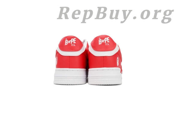 Bape Sta Low White Red Star, High Quality Bape Replica, Bape Shoes Replica, Bape Sta Low OZXSHM 191 306M, Best Bape Sneakers Copy, 1:1 Bape Sta Low, AAA Bape Replica Shoes