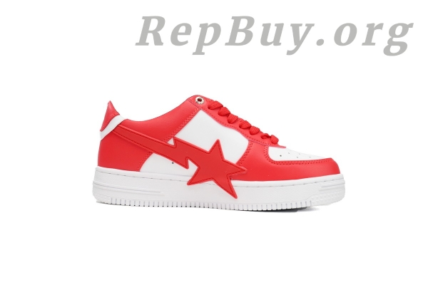 Bape Sta Low White Red Star, High Quality Bape Replica, Bape Shoes Replica, Bape Sta Low OZXSHM 191 306M, Best Bape Sneakers Copy, 1:1 Bape Sta Low, AAA Bape Replica Shoes