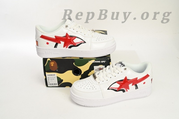 A Bathing Ape Bape Sta Low White Shark 1F70-191-004 - 图片 13
