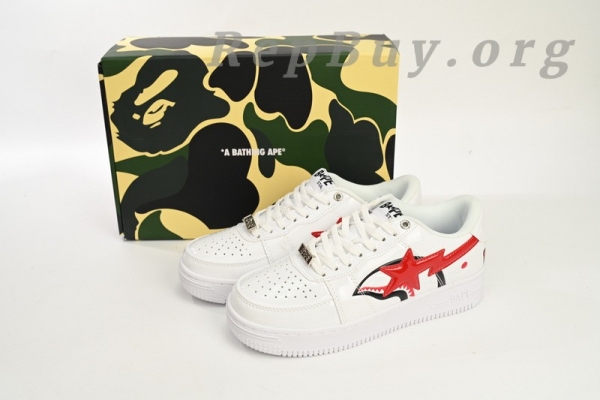 A Bathing Ape Bape Sta Low White Shark 1F70-191-004 - 图片 14