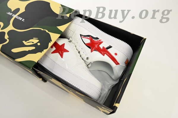 A Bathing Ape Bape Sta Low White Shark 1F70-191-004 - 图片 15