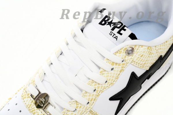 A Bathing Ape Bape Sta Low White Snake Skin Pattern 1I80 191 009 - Image 7