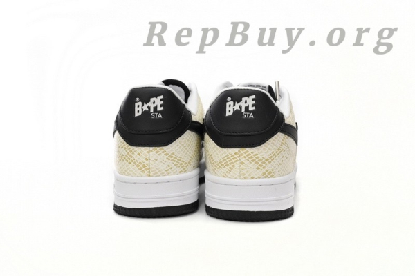 A Bathing Ape Bape Sta Low White Snake Skin Pattern 1I80 191 009 - Image 4