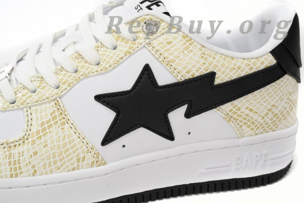 A Bathing Ape Bape Sta Low White Snake Skin Pattern 1I80 191 009 - Image 8
