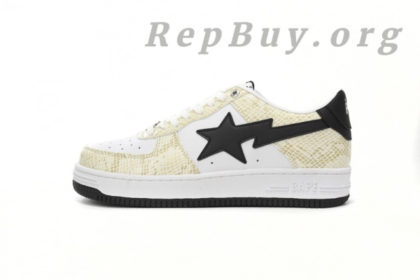 A Bathing Ape Bape Sta Low White Snake Skin Pattern 1I80 191 009