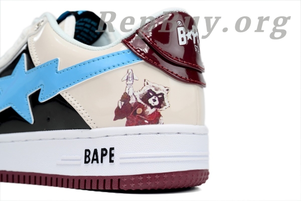 Bape Sta Marvel Comics Rocket Raccoon, high quality replica Bape shoes, 1:1 Bape Sta sneakers, best Bape Sta knockoffs, premium replica Marvel Comics shoes, A Bathing Ape dupes, Bape Sta 1I73-291-906 copy