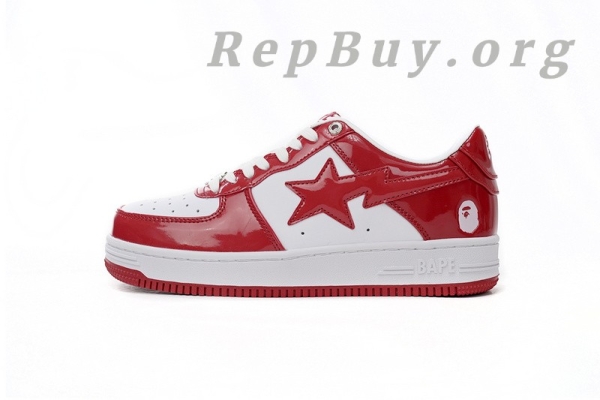 A Bathing Ape Bape Sta Patent Leather White Red (2023) 1170 191 022 - Image 2