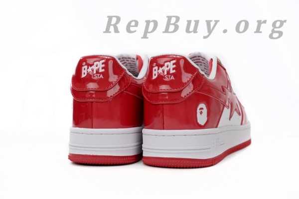 A Bathing Ape Bape Sta Patent Leather White Red (2023) 1170 191 022 - Image 4