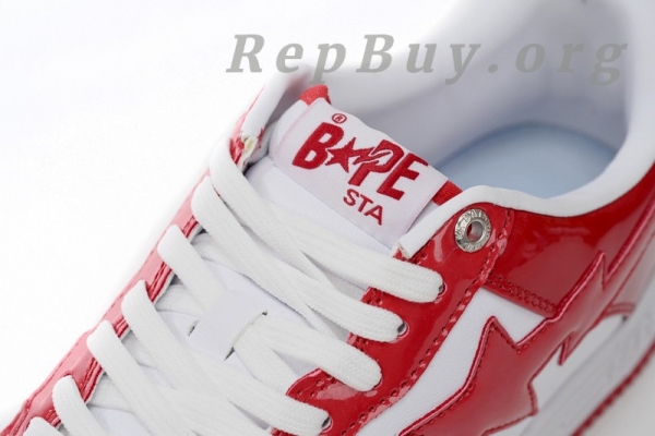 A Bathing Ape Bape Sta Patent Leather White Red (2023) 1170 191 022 - Image 7